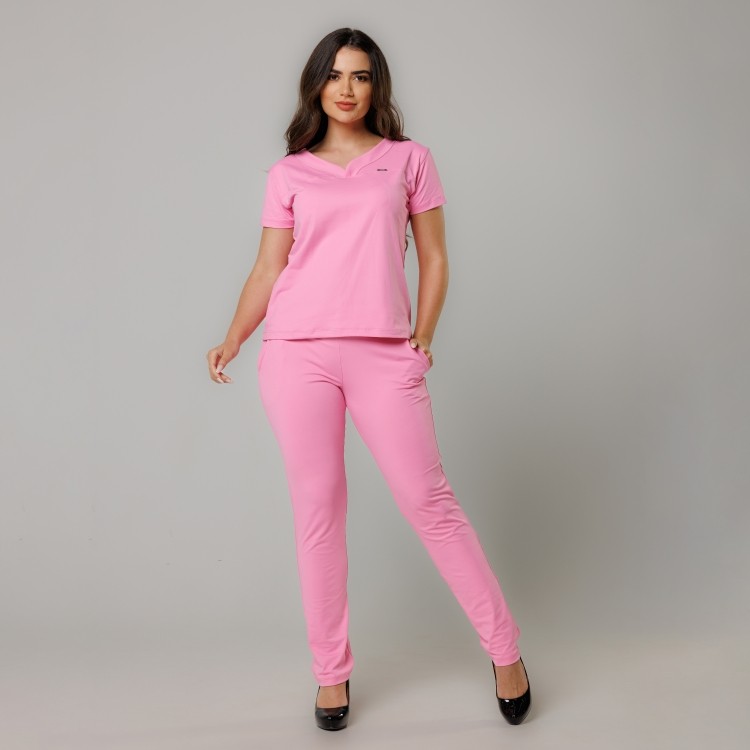 Scrub Sottile Light Tecnológico Feminino Rosa Flor