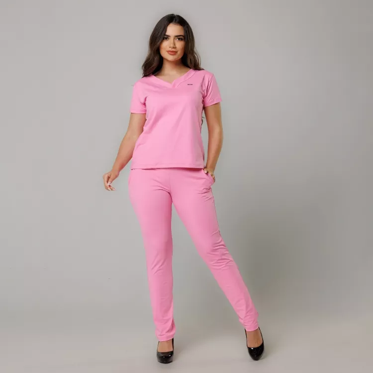Scrub Sottile Light Tecnológico Feminino Rosa Flor