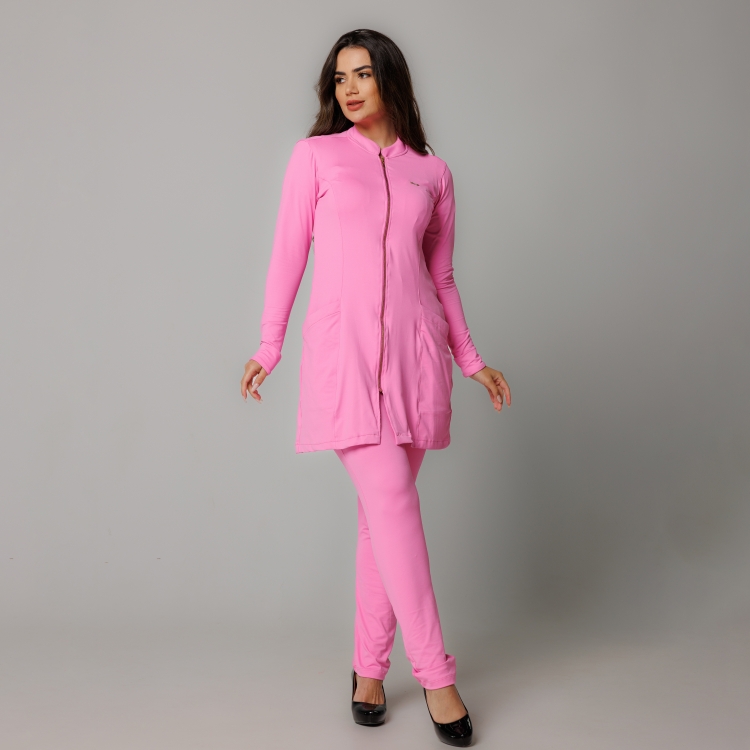 Jaleco Sottile Up Tecnológico Feminino Rosa Flor