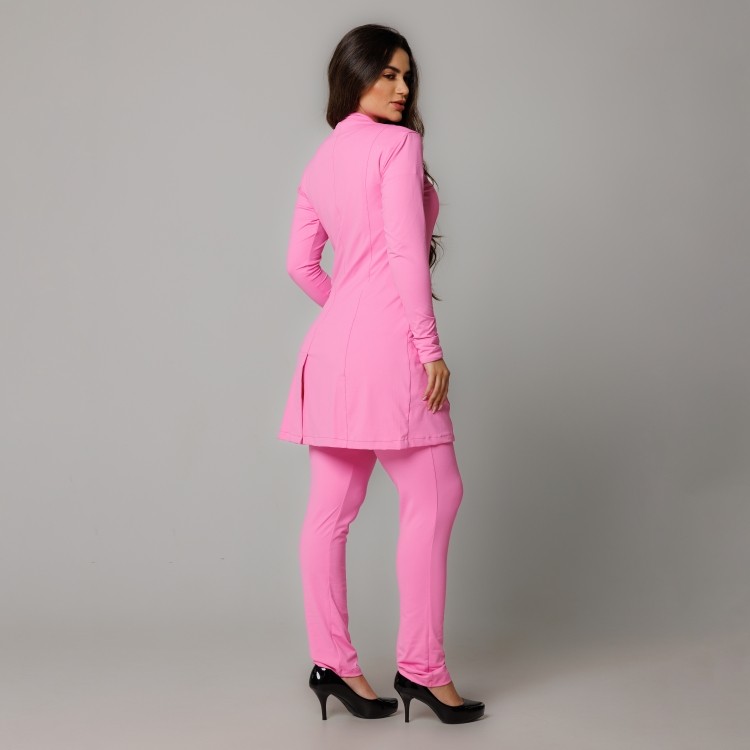 Jaleco Sottile Up Tecnológico Feminino Rosa Flor
