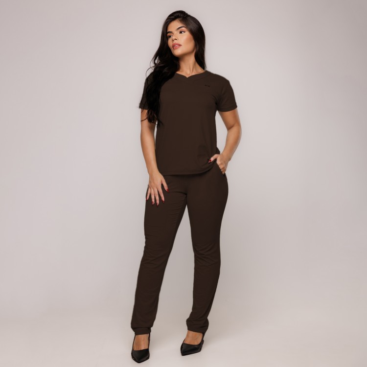 Scrub Sottile Light Tecnológico Feminino Café