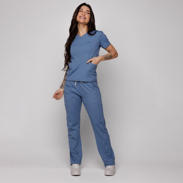 Scrub Sottile Candy Tecnológico Feminino Azul Denin