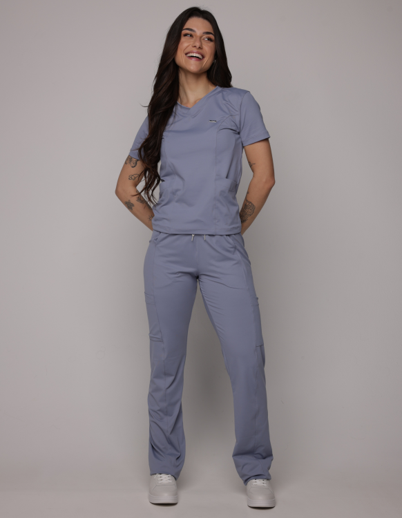 Scrub Sottile Candy Tecnológico Feminino Azul Chuva